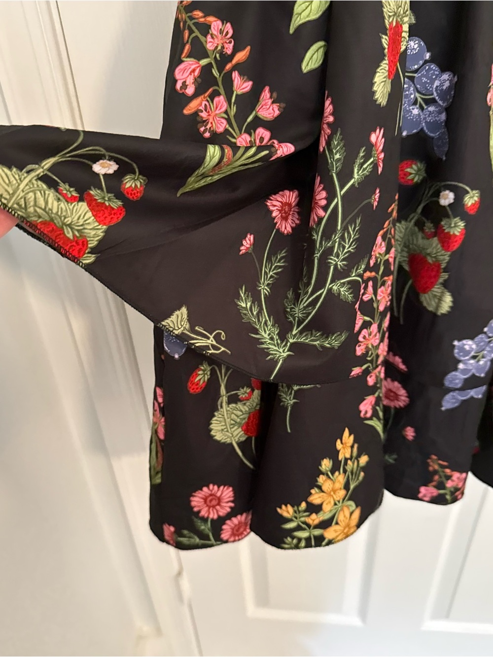 Cider 2xl Black Floral fruit Sundress with Adjustable Straps - Picture 6 of 7